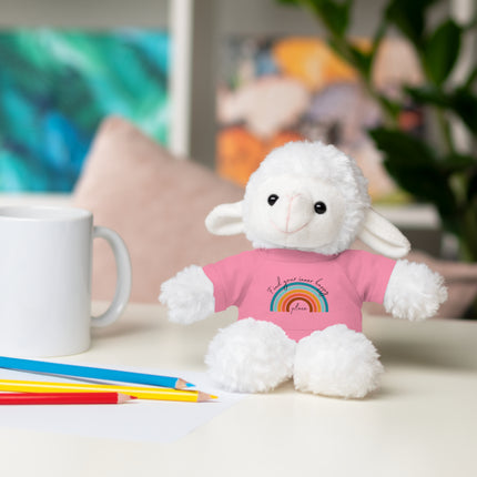 FIND YOUR INNER HAPPY PLACE Inspirational Rainbow Stuffed Animal
