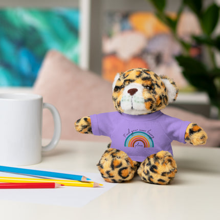 FIND YOUR INNER HAPPY PLACE Inspirational Rainbow Stuffed Animal