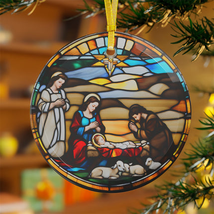 BABY JESUS Glass Christmas Ornament