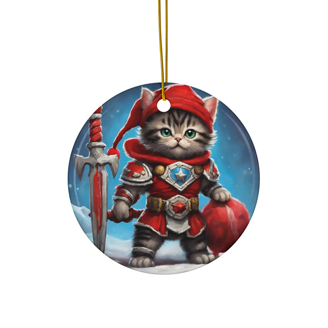 KITTEN WARRIOR Christmas Ornament