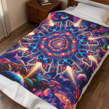 KALEIDOSCOPE OF THE MONARCHS Psychedelic Blanket