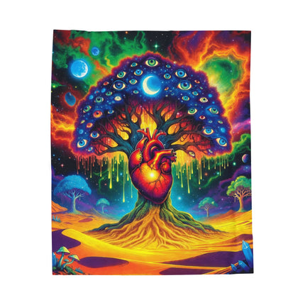 PSYCHEDELIC TREE OF BEATING LIFE EYES Trippy Blanket