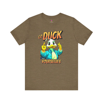 GO DUCK YOURSELVES Profane Quack T-Shirt - Funny Duck Wordplay Humor Tee