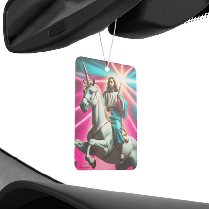 Jesus Rides Again Unicorn Car Air Freshener