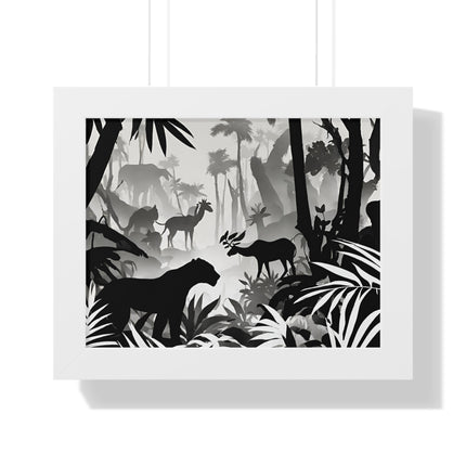 Animal Kingdom Print, Jungle Wall Decor, Wild Animal Scene, Shadow Wall Hanging, Nature Picture, Living Room Poster, Office Scenery