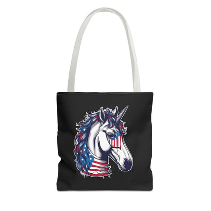 Patriotic Unicorn Gift Tote | American Flag Election Grocery Bag | United States Flag Freedom Lovers Office Travel Carrier | Patriot Sack