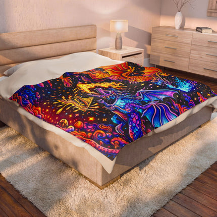 FIRE AND ICE DRAGONS Psychedelic Blanket