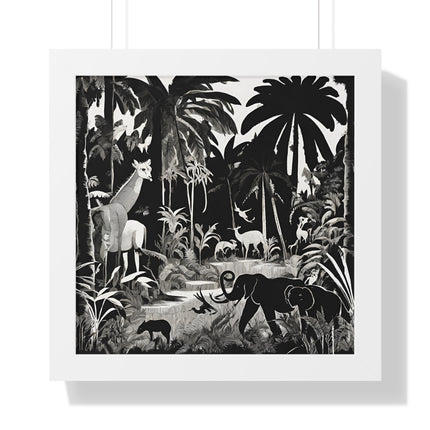 Animal Kingdom Print, Jungle Wall Decor, Elephant Picture, Shadow Wall Hanging, Giraffe Picture, Living Room Poster, Office Scenery