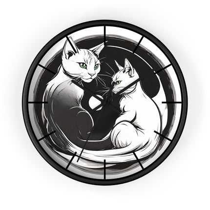 MOONLIT MEOWS Wall Clock - Romantic Cats Starry Night Decor