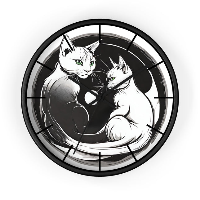 MOONLIT MEOWS Wall Clock - Romantic Cats Starry Night Decor