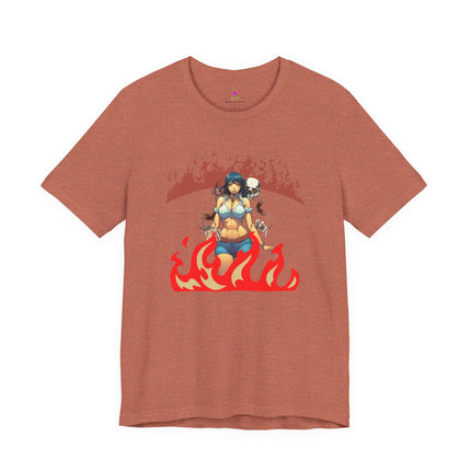 MANIPULATING THE FLAMES OF DESIRE T-Shirt - Anime Girl Fire Art Tee