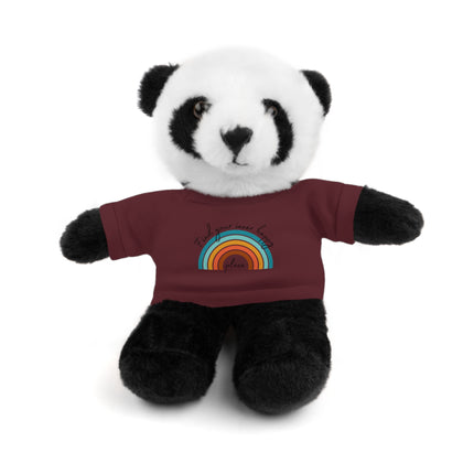 FIND YOUR INNER HAPPY PLACE Inspirational Rainbow Stuffed Animal
