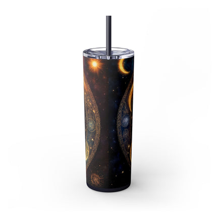 SUN & MOON PHASES Skinny Tumbler - Lunar Cycle Astronomy Night Sky Galaxy Cup