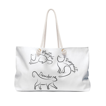 Travel Bag | Funny Weekend Bag | Multiple Pussynality Disorder Cat Traveler | Cat Lovers Gift | Mental Health Humor | Getaway Carrier