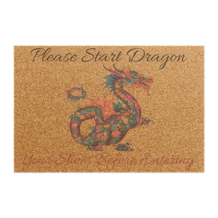 PLEASE START DRAGON YOUR SHOES BEFORE ENTERING Doormat