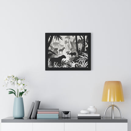 Animal Kingdom Print, Jungle Wall Decor, Wild Animal Scene, Shadow Wall Hanging, Nature Picture, Living Room Poster, Office Scenery