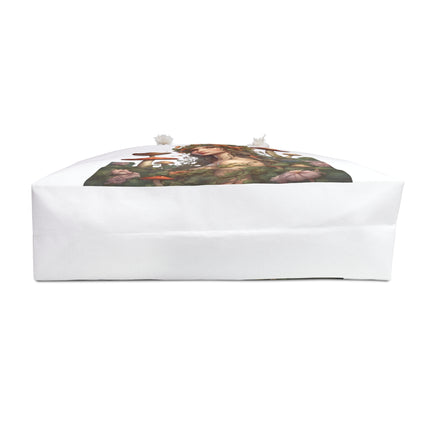 Flower Fantasy Maiden Girl Travel Gift Bag, Mushroom Flowered Garden Princess Fairy Weekend Bag, Mystical Beauty Tote