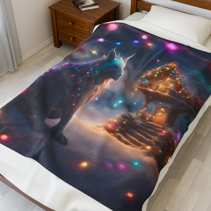Mythical Beasts Christmas Blanket, Kids Adults Mystical Animal Plush Throw, Festive Fantasy Lovers Gift, Snow Creatures Holiday Twin Cover