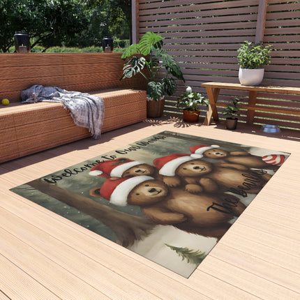 PERSONALIZED FAMILY NAME CHRISTMAS BEAR Rug