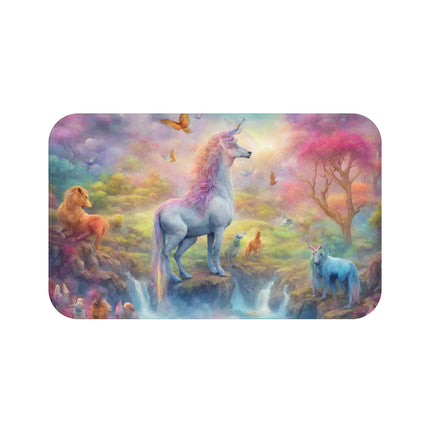 Unicorn Bath Mat, Mystical Animals, Girls Bathroom Rug, Home Living Toiletry Rug, Shower Mat