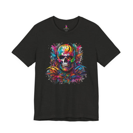 UNHOODED SKELETON 80's Cartoons Splash Graffiti Style T-Shirt - Retro Street Art Tee