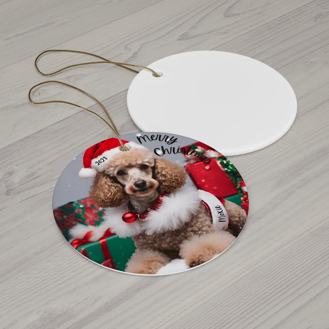 PERSONALIZED POODLE Christmas Ornament