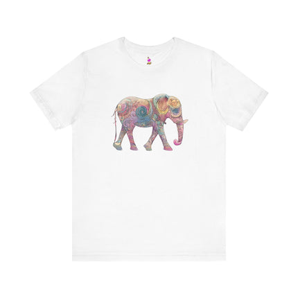 COLORFUL PATTERN ELEPHANT T-Shirt - Vibrant Animal Art Collector Tee