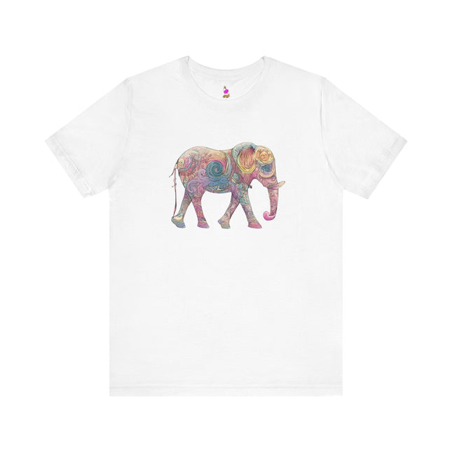 COLORFUL PATTERN ELEPHANT T-Shirt - Vibrant Animal Art Collector Tee