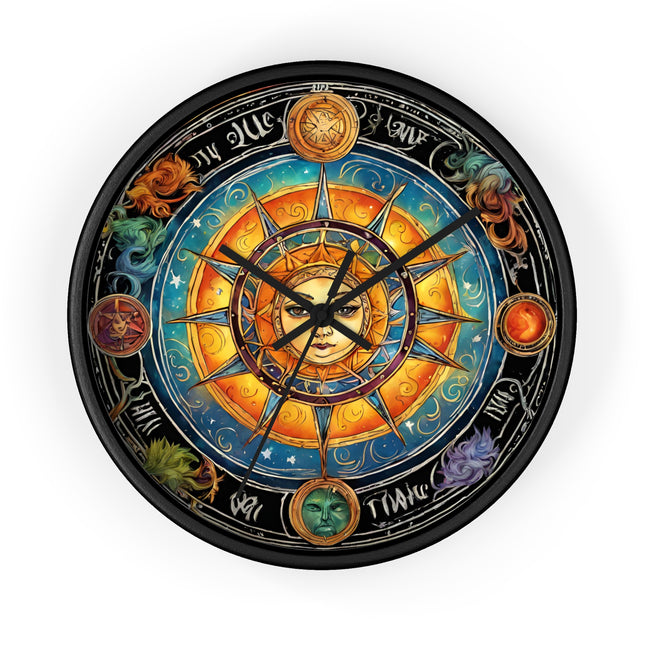 CELESTIAL COSMIC SUN Wall Clock - Galaxy Stars Astronomy Decor
