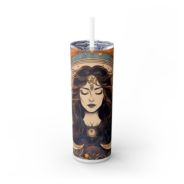SUN & MOON GODDESS Skinny Tumbler - Lunar Astronomy Wiccan Dreams Cup