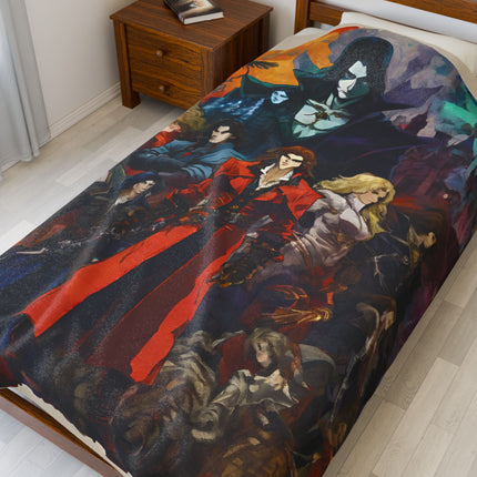 EVIL PRESIDES OVER THE ECLIPSE OF FATE Video Game Inspired Abstract Collage Blanket