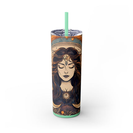 SUN & MOON GODDESS Skinny Tumbler - Lunar Astronomy Wiccan Dreams Cup