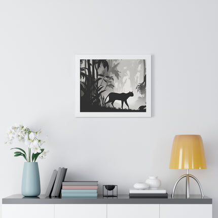 CHEETAH PREDATOR SHADOW - Wild Leopard Jungle Framed Wall Art
