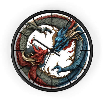 Dragon Clock - Yin Yang Dueling Serpents Wall Decor