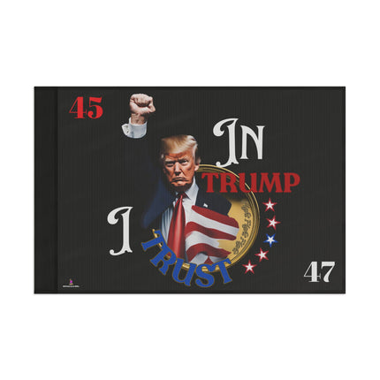 President Donald Trump Fight Fight Fight Gold Coin House Flag | 2024 Election Banner | Liberty & Freedom American Loving Vet Voter Yard Gift