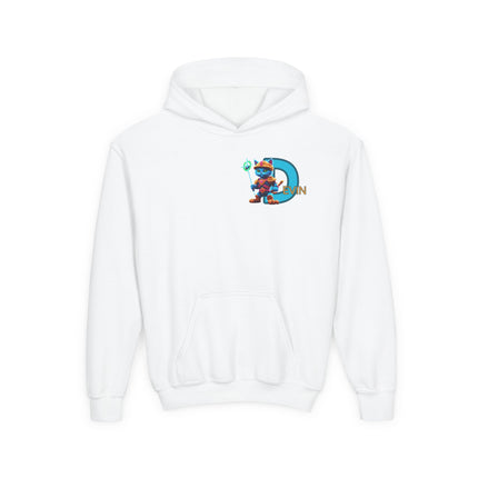CUSTOM Letter D PERSONALIZED Warrior Cat Boys or Girls Hoodie Sweatshirt (ADD NAME TO FRONT)