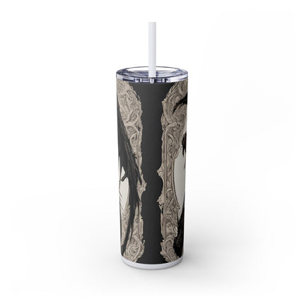 GOTHIC REPTILIAN MORPHING DRAGON LADY Skinny Tumbler - Dark Fantasy Cup