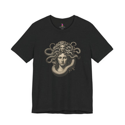 TWO TIER MEDUSA BUST Creepy T-Shirt - Dark Greek Mythology Horror Art Tee
