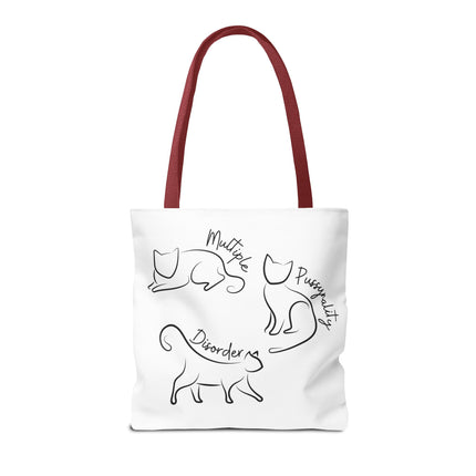 Cat Tote Bag | Cat Lovers Gift Bag | Multiple PUSSYNALITY Disorder Grocery Bag | Mental Health Humor | Two Sided Animal Owner Tote