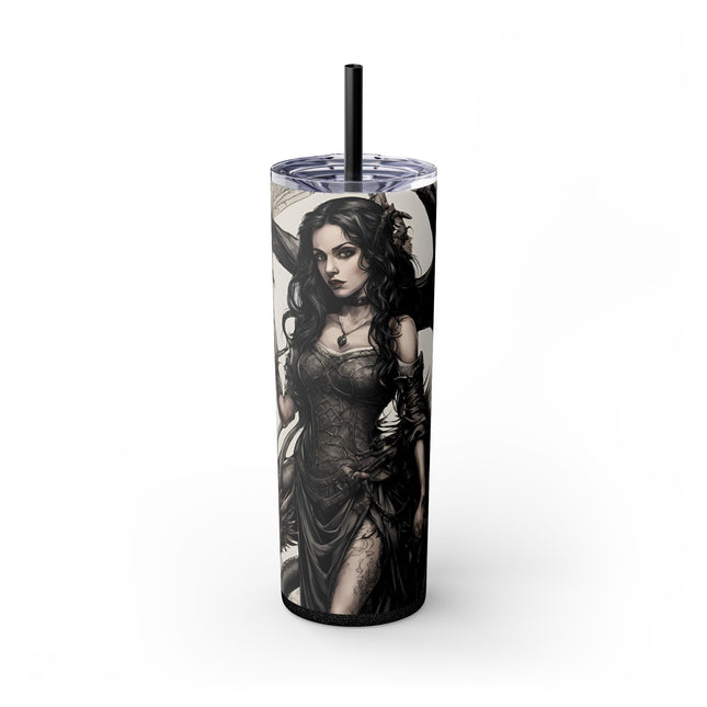 GOTHIC REPTILIAN MORPHING DRAGON LADY Skinny Tumbler - Dark Fantasy Cup