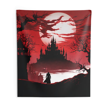 THE MOON ITSELF CAN DEVOUR THE NIGHT Video Game Inspired Art Tapestry