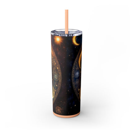 SUN & MOON PHASES Skinny Tumbler - Lunar Cycle Astronomy Night Sky Galaxy Cup
