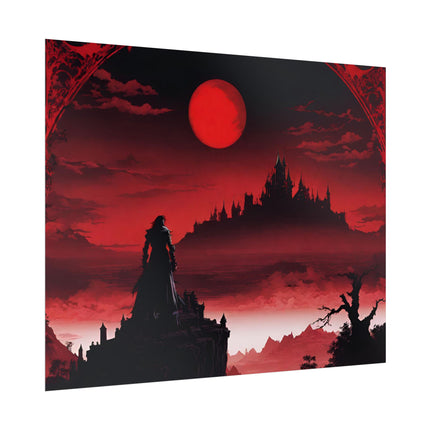 WHAT A HORRIBLE NIGHT TO TRAVERSE THE DARKNESS - Dracula Castle Video Game Inspired Wall Decor Poster
