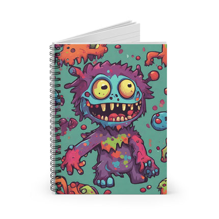 Kids Monster Fun Spiral Notebook | Gross Out Furry Ooze Filled Colorful Rule Line Paper | Cute Fuzzy Funny Happy Smiling Child Beast Journal