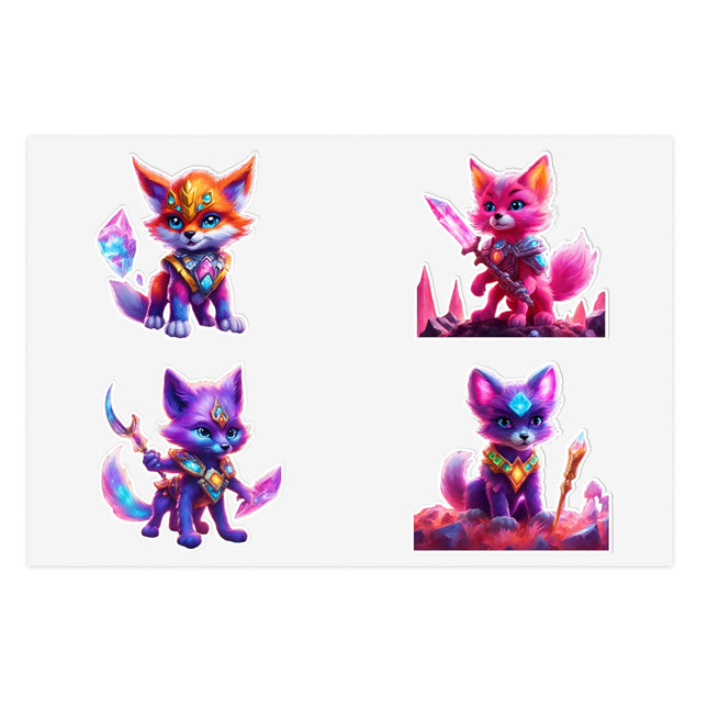CRYSTAL GUARDIAN FOXES Kids Stickers