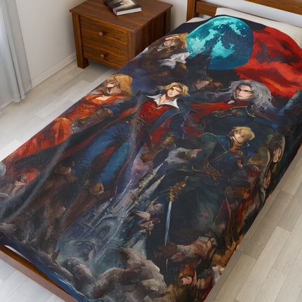 LEGACY OF A CLAN OF NIGHT SLAYERS Video Game Inspired Abstract Collage Blanket