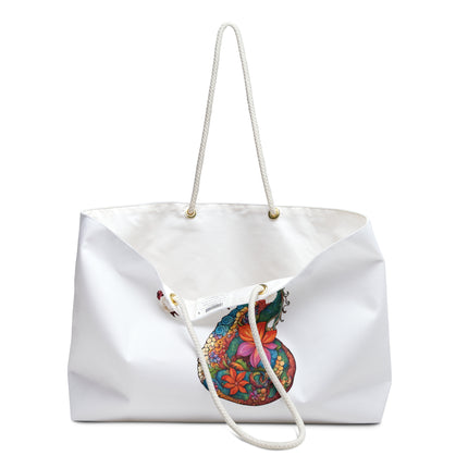 Custom Weekender | Japanese Dragon Travel Bag | Flowered Floral Serpent Japan Style Cruise Airplane & Hotel Road Trip Overnight Carrier