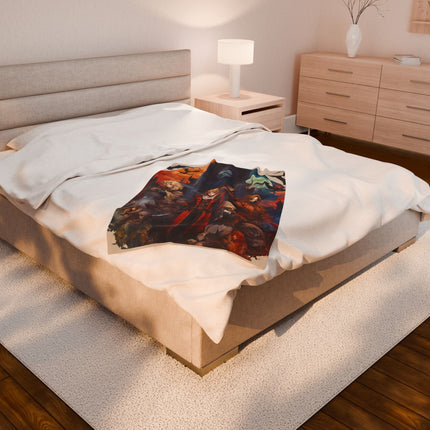 ALLIANCE AGAINST THE FORCES OF DARKNESS Blanket - Video Game Inspired Collage Throw