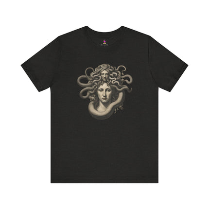 TWO TIER MEDUSA BUST Creepy T-Shirt - Dark Greek Mythology Horror Art Tee