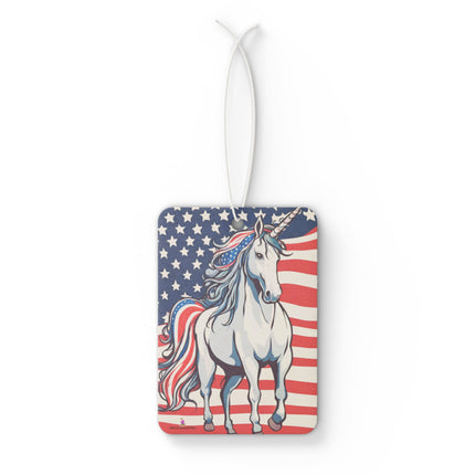 Red White & Blue Patriotic Unicorn Car Air Freshener, American Flag Freedom Horse Scented Gift, Stars and Stripes U.S. Truck Auto Accessory